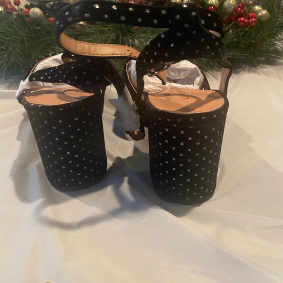Lane Bryant Velvet Metallic Dot Block-Heel Sandal - Picture 4 of 6